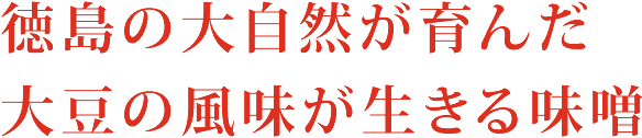徳島の大自然が育んだ大豆の風味が生きる味噌