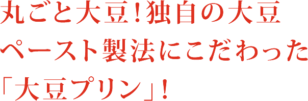 丸ごと大豆！独自の大豆ペースト製法にこだわった「大豆プリン」！